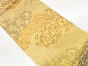 雲取りに花唐草・笹蔓緞子・七宝模様織出し袋帯